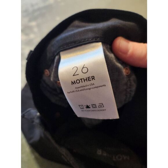 Mother The Looker Crop in Island Fever Black Pants Size 26 - Picture 3 of 6